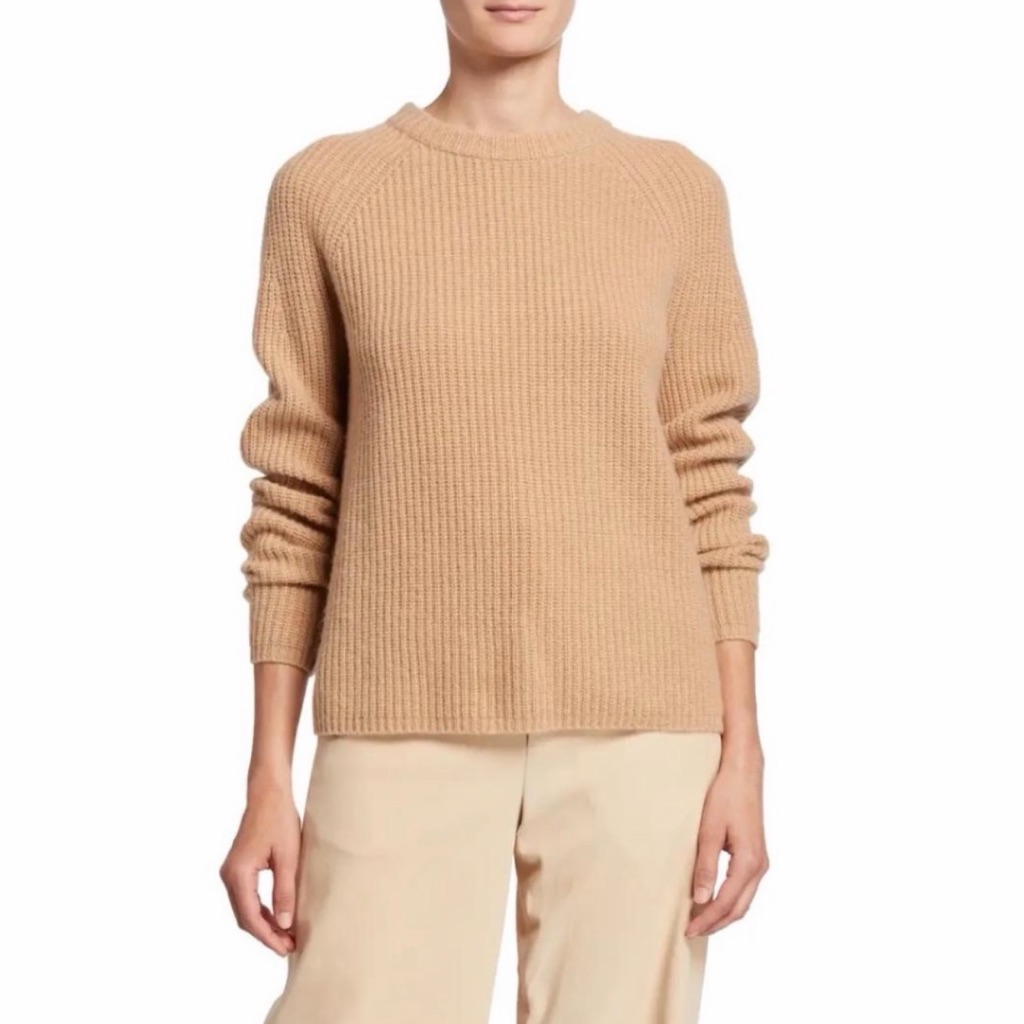 Vince Cashmere Shaker Rib Pullover Sweater